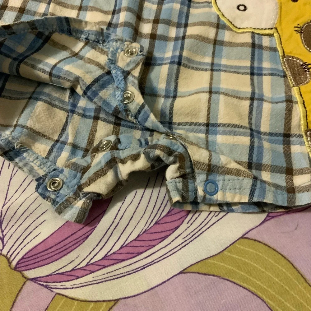 Like New Baby Rebels Plaid with Embroidery Bodysuit Toddler